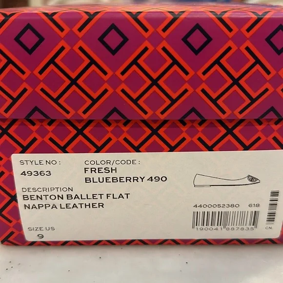 Tory Burch Benton Ballet Flat in Blueberry - Picture 8 of 8